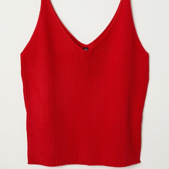 Red Ribbed Tank - Picture 2 of 3